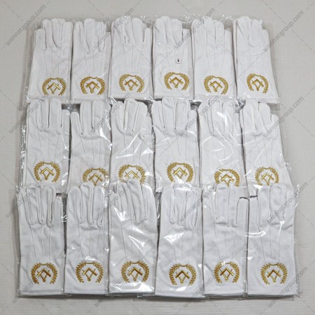 Masonic Grand Lodge Cotton Gloves Gold