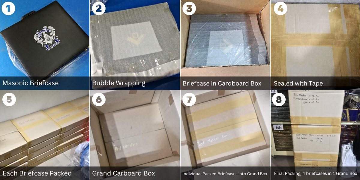 Masonic Briefecases Packing Picture at Wannat Group